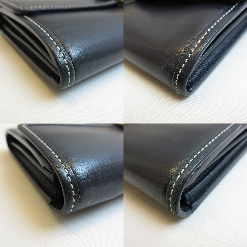 Louis Vuitton Portefeuille Sarah Cuir Utah Long Wallet Navy Blue - Picture 3 of 5